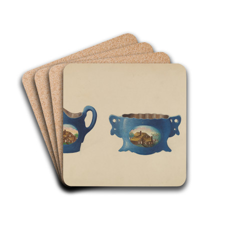 Cream Pitcher and Sugar Bowl by Frank Nelson Drink Coasters - set of 4 Cream Pitcher and Sugar Bowl by Frank Nelson Drink Coasters - set of 4