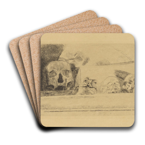 Schedels en maskers by James Ensor Art Drink Coaster set