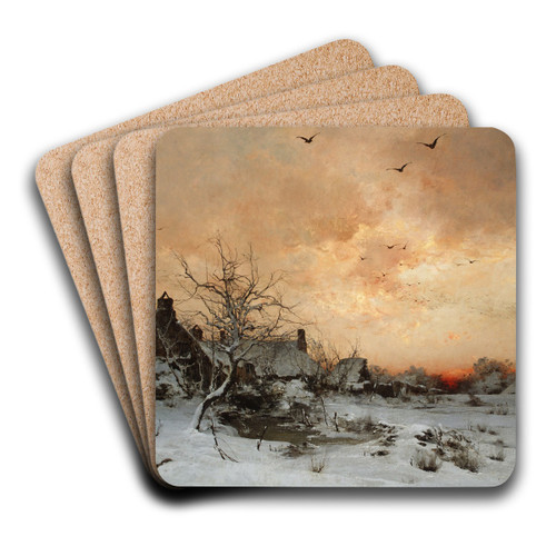 January-Cernay-near Rambouillet by Lon-Germain Pelouse Art Drink Coaster set January-Cernay-near Rambouillet by Lon-Germain Pelouse Art Drink Coaster set