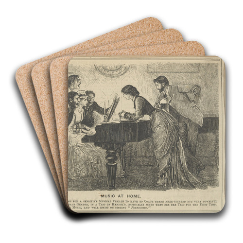 Music at home by John Singer Sargent Art Drink Coaster set Music at home by John Singer Sargent Art Drink Coaster set