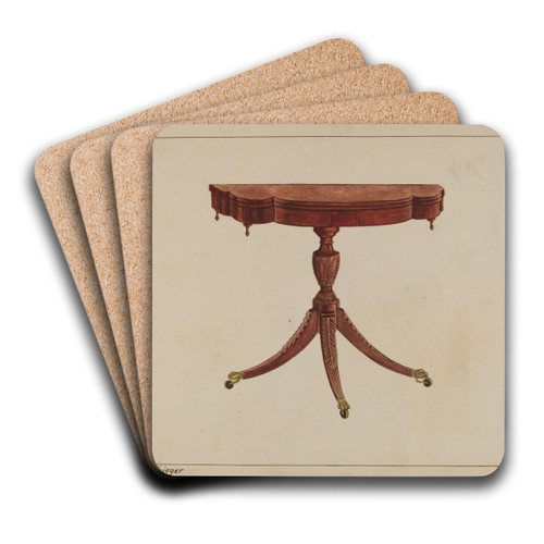 Table (Pedestal) by Bernard Krieger Art Drink Coaster set Table (Pedestal) by Bernard Krieger Art Drink Coaster set