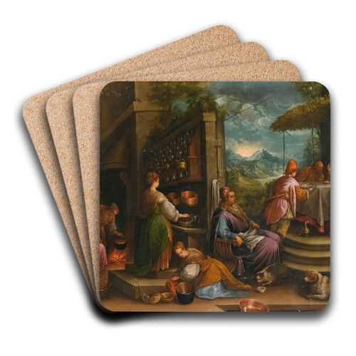 SupperAt Emmaus by Follower of Jacopo da Ponte Art Drink Coaster set