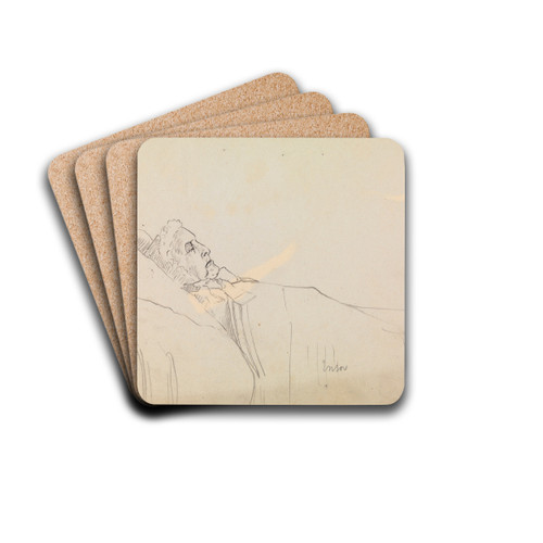 Old Woman Sleeping by James Ensor Drink Coasters - set of 4