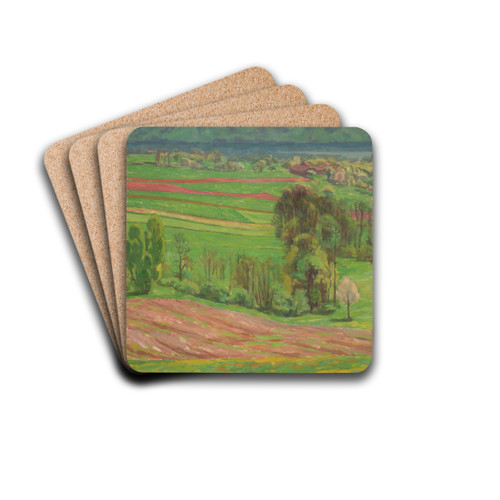 Atterseelandschaft im Frhling by Walther Gamerith Drink Coasters - set of 4