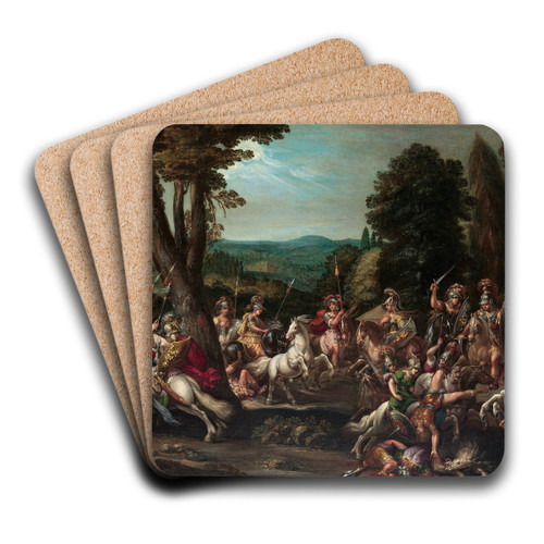 Triumph of The Amazons by Claude Druet Art Drink Coaster set