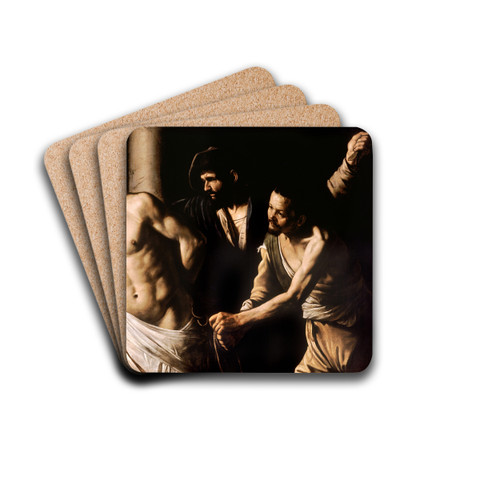 Christ at the Column by Caravaggio Drink Coasters - set of 4