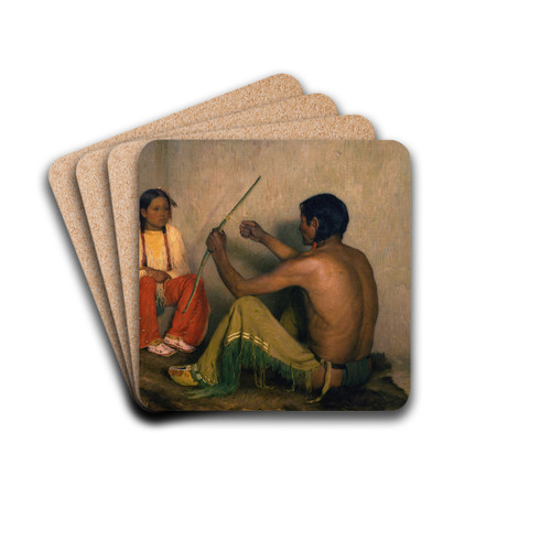 The Broken Bow by Joseph Henry Sharp Drink Coasters - set of 4 The Broken Bow by Joseph Henry Sharp Drink Coasters - set of 4