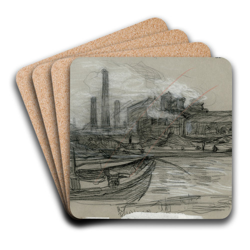 Fabriek by Isaac Israls Art Drink Coaster set