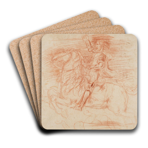 Gewappneter Reiter, nach links galoppierend by Hans Von Mares Art Drink Coaster set Gewappneter Reiter, nach links galoppierend by Hans Von Mares Art Drink Coaster set