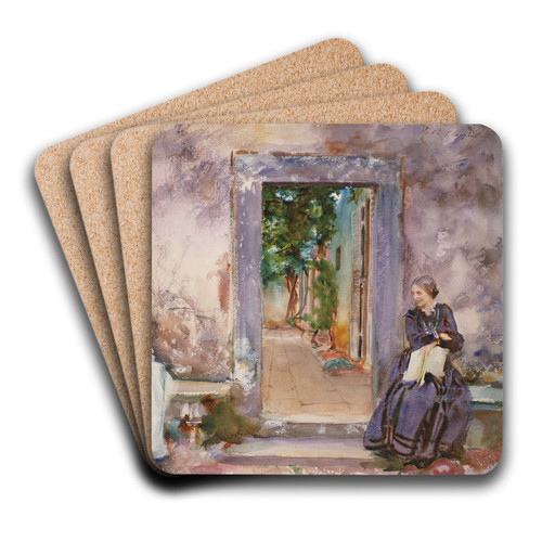 The Garden Wall by John Singer Sargent Art Drink Coaster set