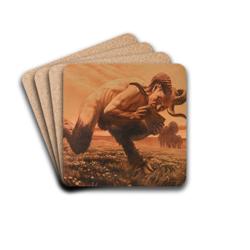 Lheure Du Faune by Carlos Schwabe Drink Coasters - set of 4