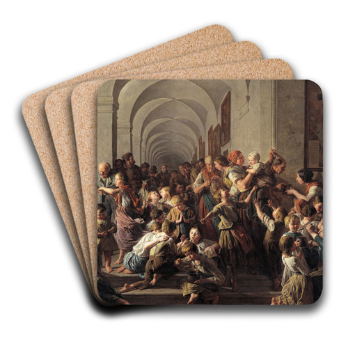 Die Klostersuppe by Ferdinand Georg Waldmller Art Drink Coaster set