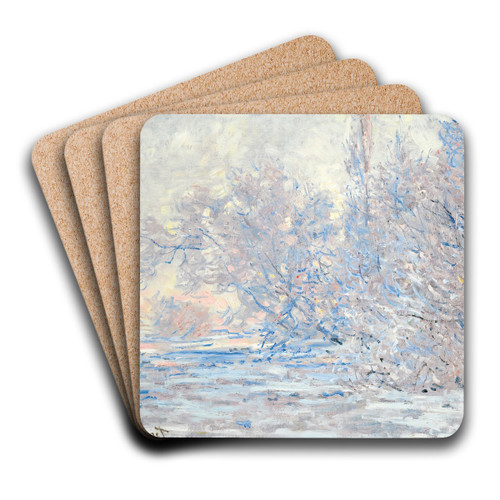 Le Givre  Giverny by Claude Monet Art Drink Coaster set