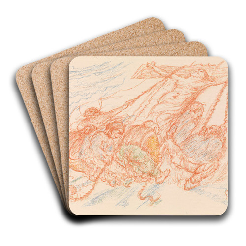 The Raising of the Cross by James Ensor Art Drink Coaster set