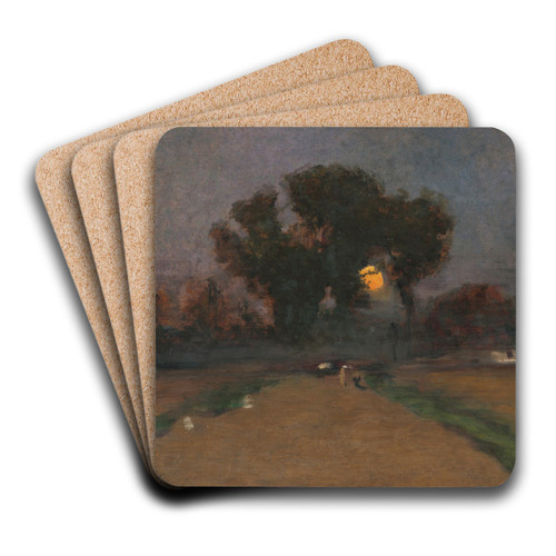 Landscape with setting sun by Ladislav Mednynszky Art Drink Coaster set