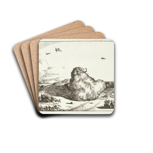 Liggende bjrn, set bagfra by Marcus de Bye Drink Coasters - set of 4