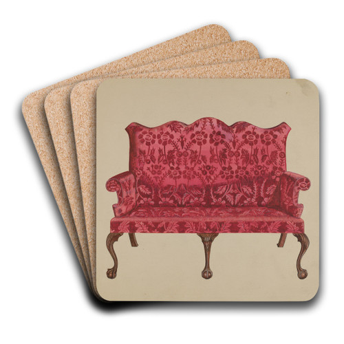Settee by John Dieterich Art Drink Coaster set