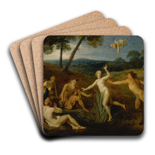 Pan And Syrinx by Bon Boullogne Art Drink Coaster set