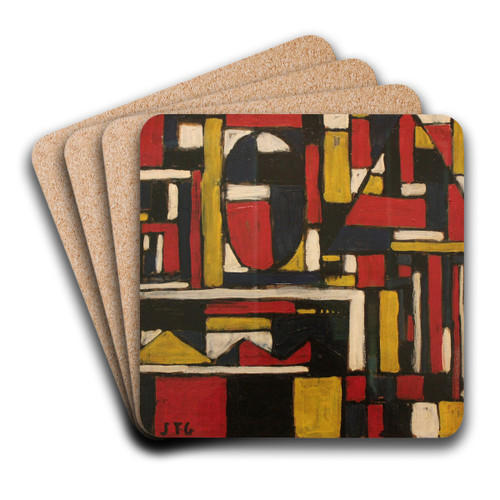 Estructura constructiva con formas geomtricas by Joaqun Torres-Garca Art Drink Coaster set