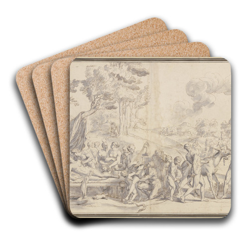 Vermhlung des Bacchus und der schlafenden Ariadne by Raymond Lafage Art Drink Coaster set