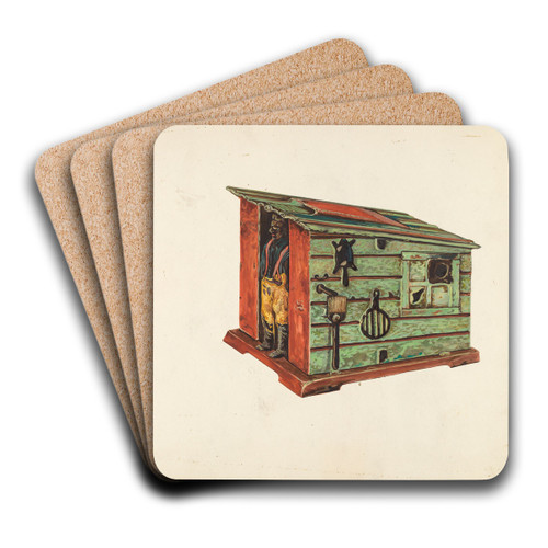 Mechanical Bank by Einar Heiberg Art Drink Coaster set