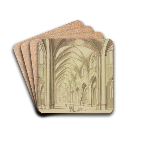 St. Marienkirche zu Utrecht von Innen by Abraham Rademaker Drink Coasters - set of 4 St. Marienkirche zu Utrecht von Innen by Abraham Rademaker Drink Coasters - set of 4