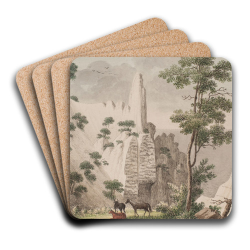 Udsigt af Sommerspiret i kridtbjergene p Mn by Sren L. Lange Art Drink Coaster set Udsigt af Sommerspiret i kridtbjergene p Mn by Sren L. Lange Art Drink Coaster set