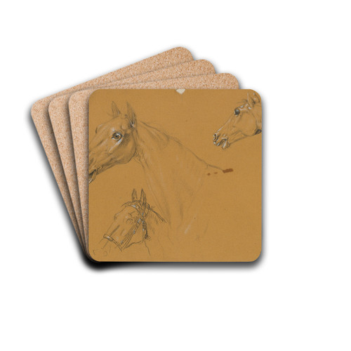 Pferdestudie zu 'Erzherzog Karl mit seinem Stab in der Schlacht bei Aspern' by Johann Peter Krafft Drink Coasters - set of 4