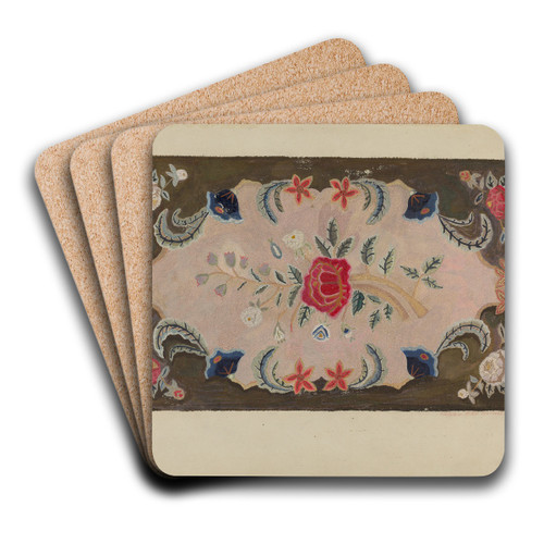Hooked Rug by Lillian M. Mosseller Art Drink Coaster set