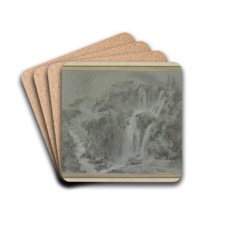 The Waterfalls of Tivoli by Franois Boucher Drink Coasters - set of 4 The Waterfalls of Tivoli by Franois Boucher Drink Coasters - set of 4
