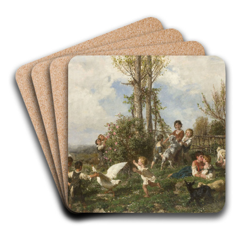 Spring by Filippo Palizzi Art Drink Coaster set