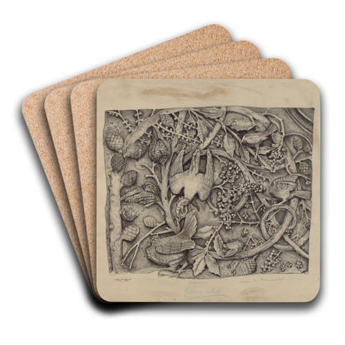 Carved Stone Pattern by Helen Blumenstiel Art Drink Coaster set Carved Stone Pattern by Helen Blumenstiel Art Drink Coaster set