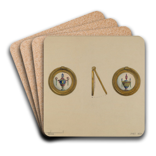 Drawer Pull by Janet Riza Art Drink Coaster set