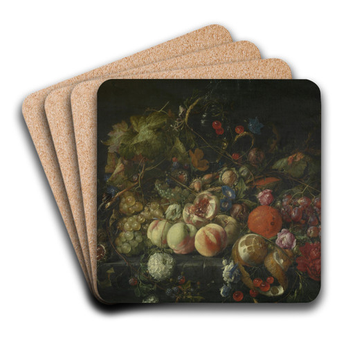 Still Life with Flowers and Fruit by Cornelis de Heem Art Drink Coaster set