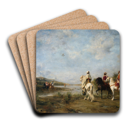 Falcon Hunt ('Algeria Remembered') by Eugne Fromentin Art Drink Coaster set