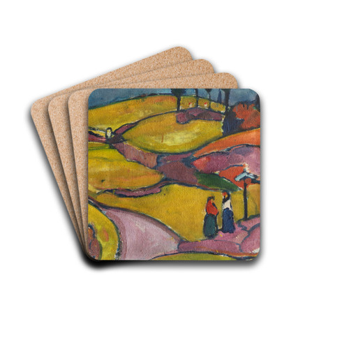 Rhythmische Landschaft (Eifel) by Hermann Stenner Drink Coasters - set of 4