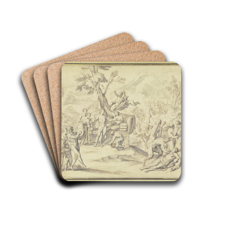 Bacchus and Ariadne by Raymond Lafage Drink Coasters - set of 4
