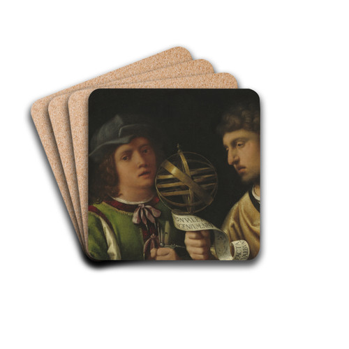 Giovanni Borgherini and His Tutor by Giorgione Drink Coasters - set of 4 Giovanni Borgherini and His Tutor by Giorgione Drink Coasters - set of 4