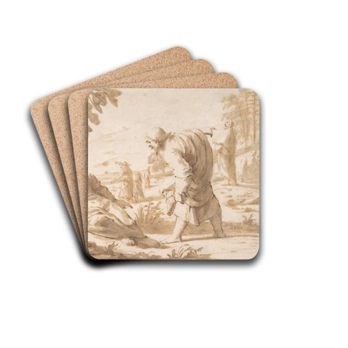 St. John the Baptist Pointing to Christ by Willem van Oordt Drink Coasters - set of 4 St. John the Baptist Pointing to Christ by Willem van Oordt Drink Coasters - set of 4