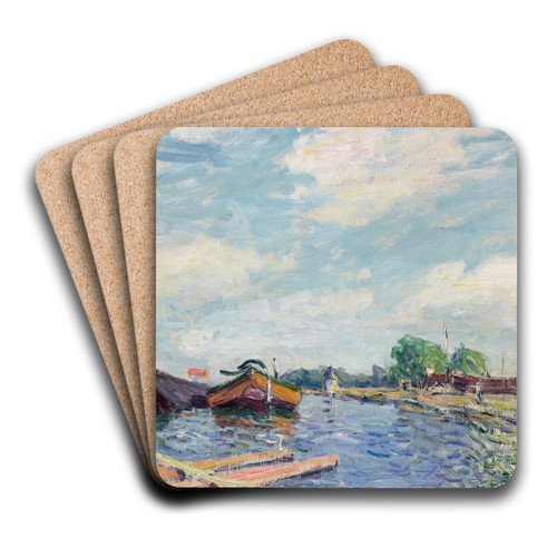 Canal du Loing  Saint-Mamms by Alfred Sisley Art Drink Coaster set