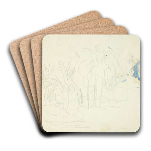 Landskab med palmer, Cannes by Edvard Weie Art Drink Coaster set