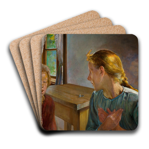 Annunciation by Jacek Malczewski Art Drink Coaster set