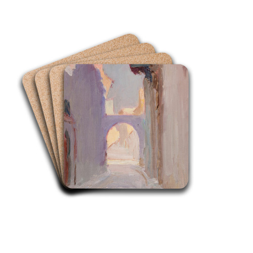 Tunis (A Street) by Jan Cigliski Drink Coasters - set of 4