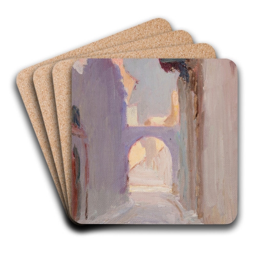 Tunis (A Street) by Jan Cigliski Art Drink Coaster set