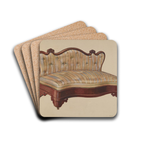 Love Seat by Ralph Morton Drink Coasters - set of 4