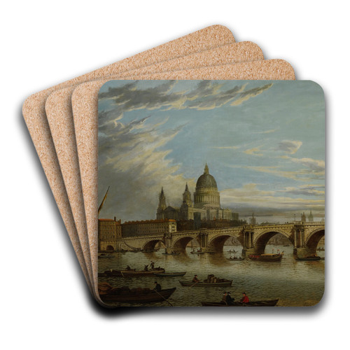 View of London Bridge by John Paul Art Drink Coaster set