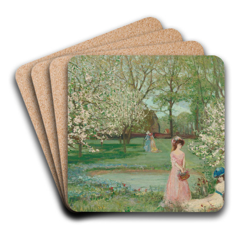 The Howe In Spring by Charles Conder Art Drink Coaster set The Howe In Spring by Charles Conder Art Drink Coaster set