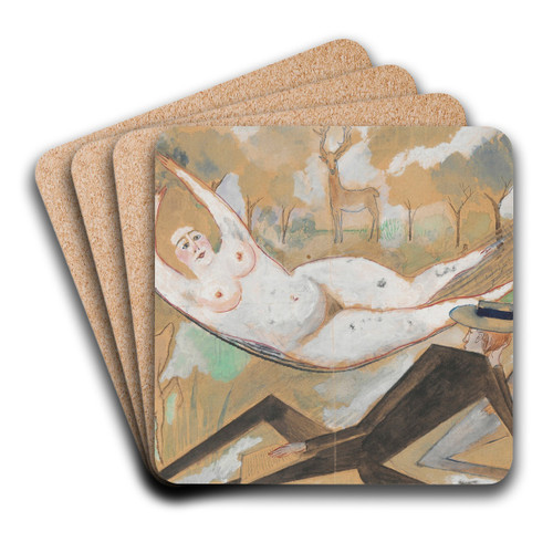 In a hammock by Zygmunt Waliszewski Art Drink Coaster set