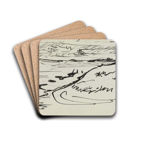 Fehmarn-Kste by Ernst Ludwig Kirchner Drink Coasters - set of 4