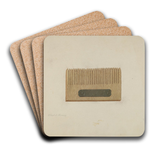 Shaker Comb for Grass Seed by Elbert S. Mowery Art Drink Coaster set Shaker Comb for Grass Seed by Elbert S. Mowery Art Drink Coaster set